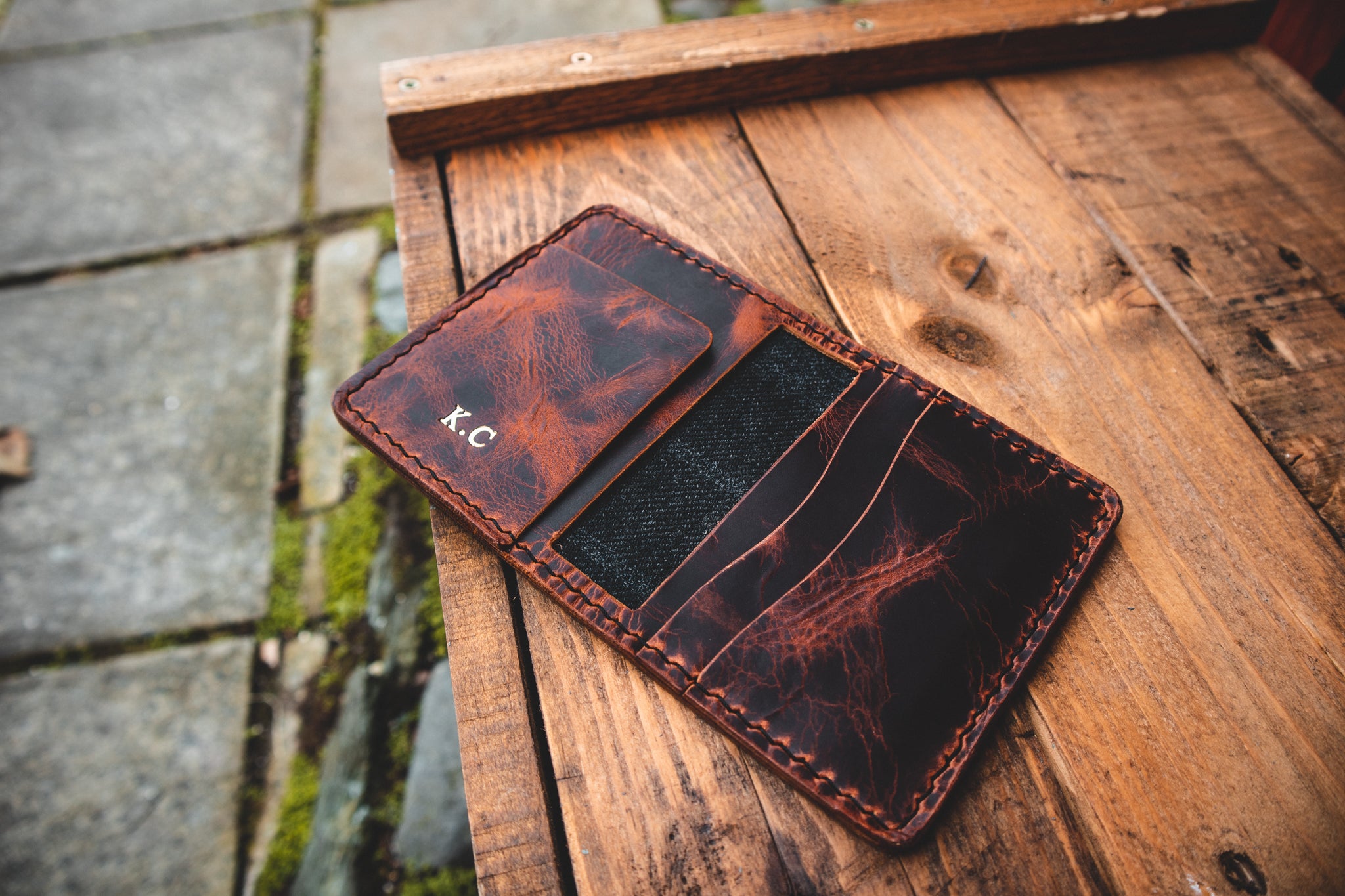 Limited Edition! - The Nevis wallet, Silver Mist and Dark Cognac.