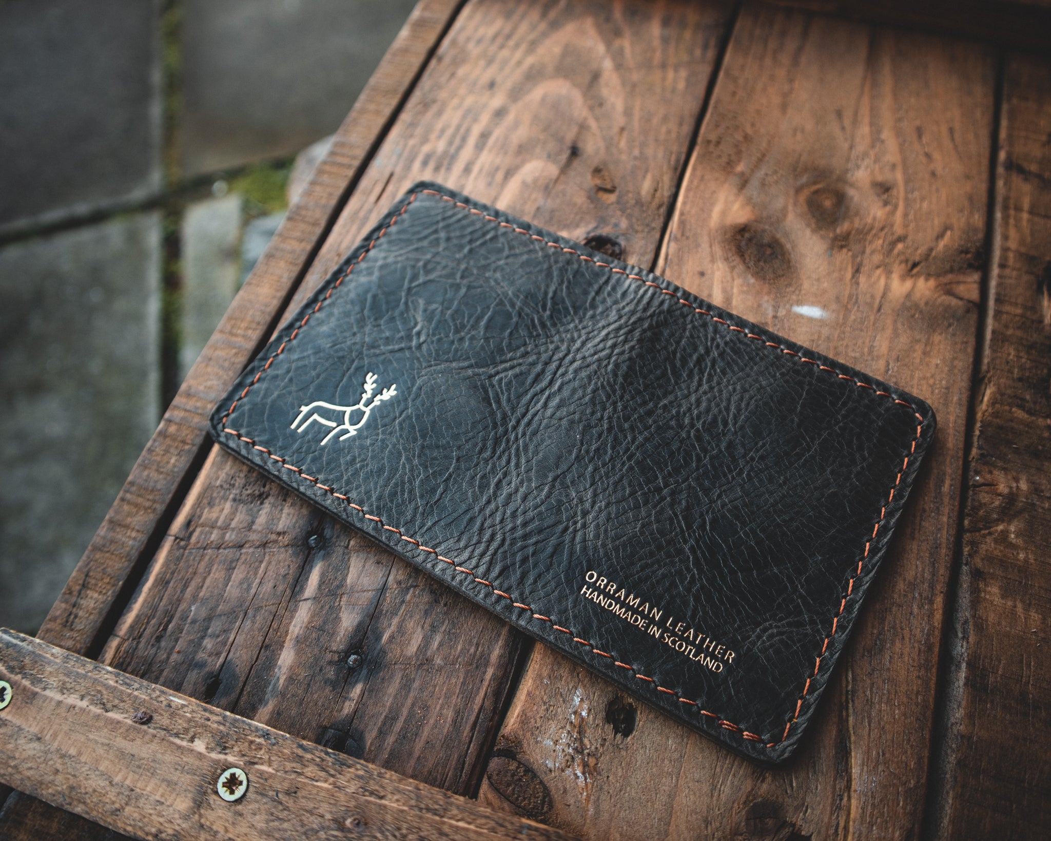 The Nevis Leather Wallet Lined with Handmade Tartan!