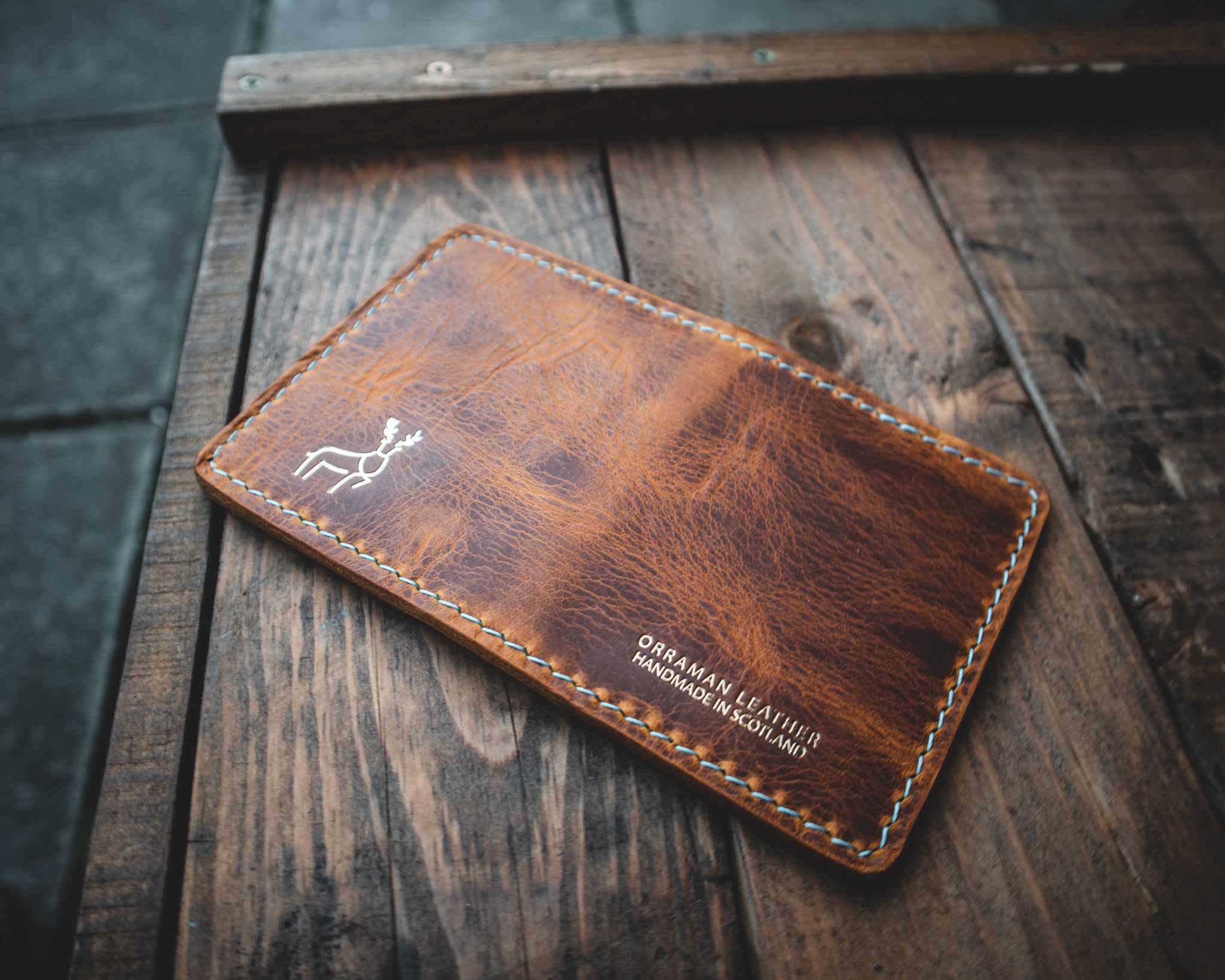 The Nevis Leather Wallet Lined with Handmade Tartan!