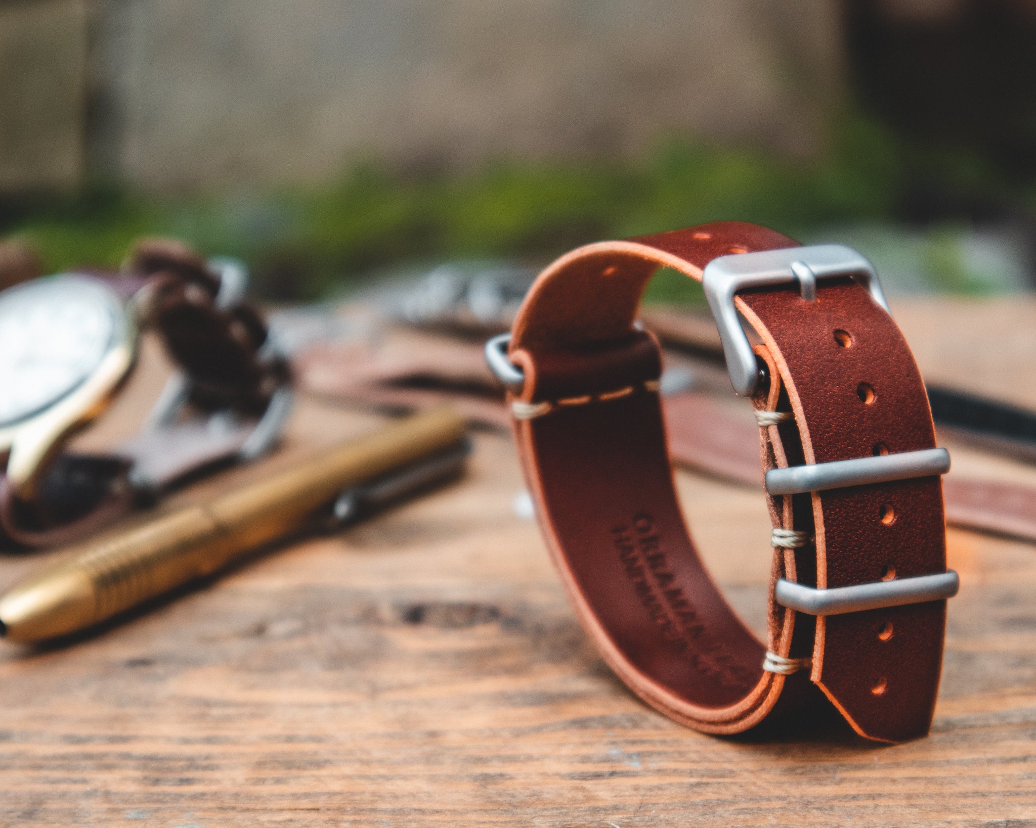 Military Leather Watch Strap - Brown Buttero