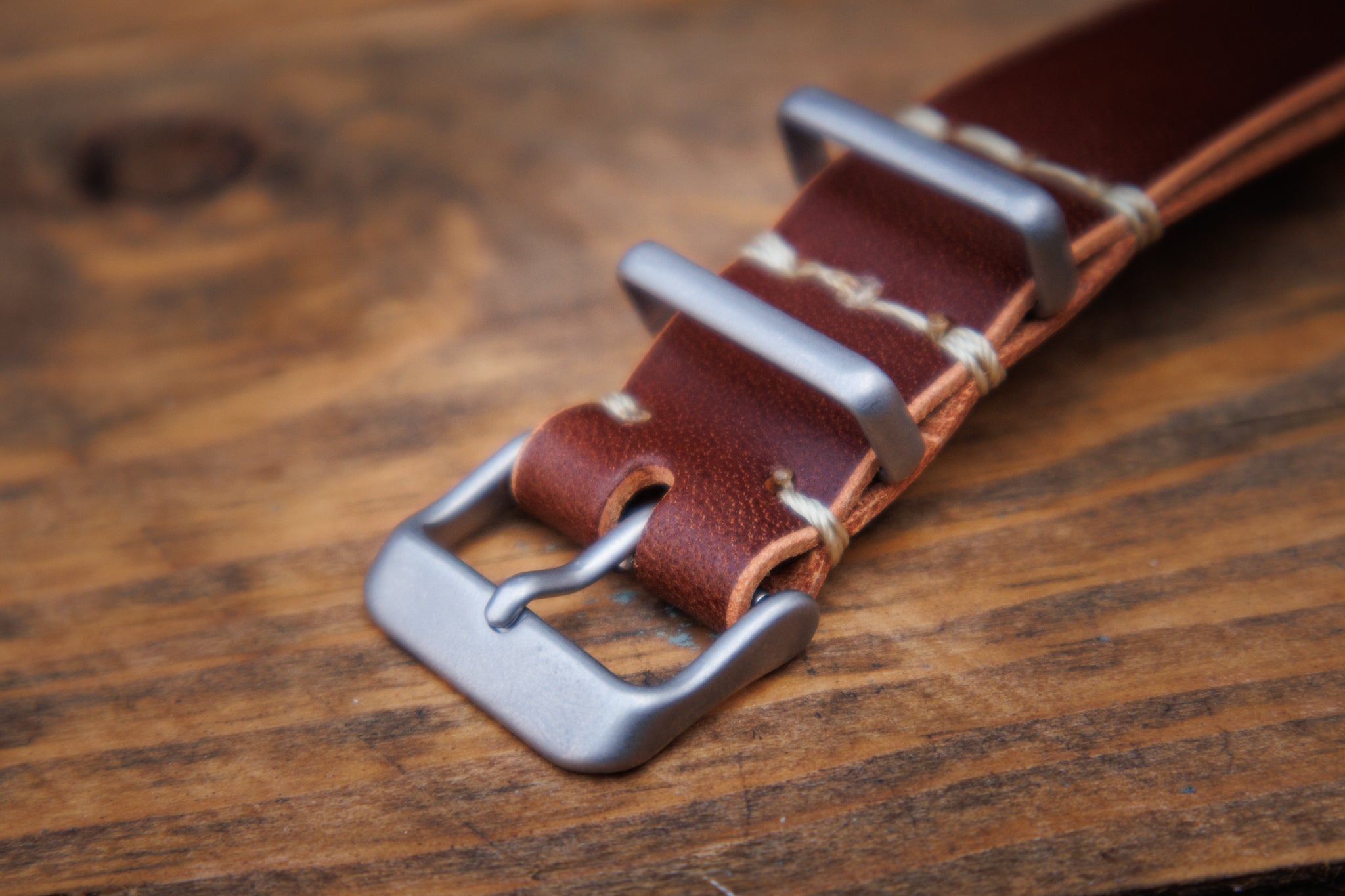 Military Leather Watch Strap - Brown Buttero