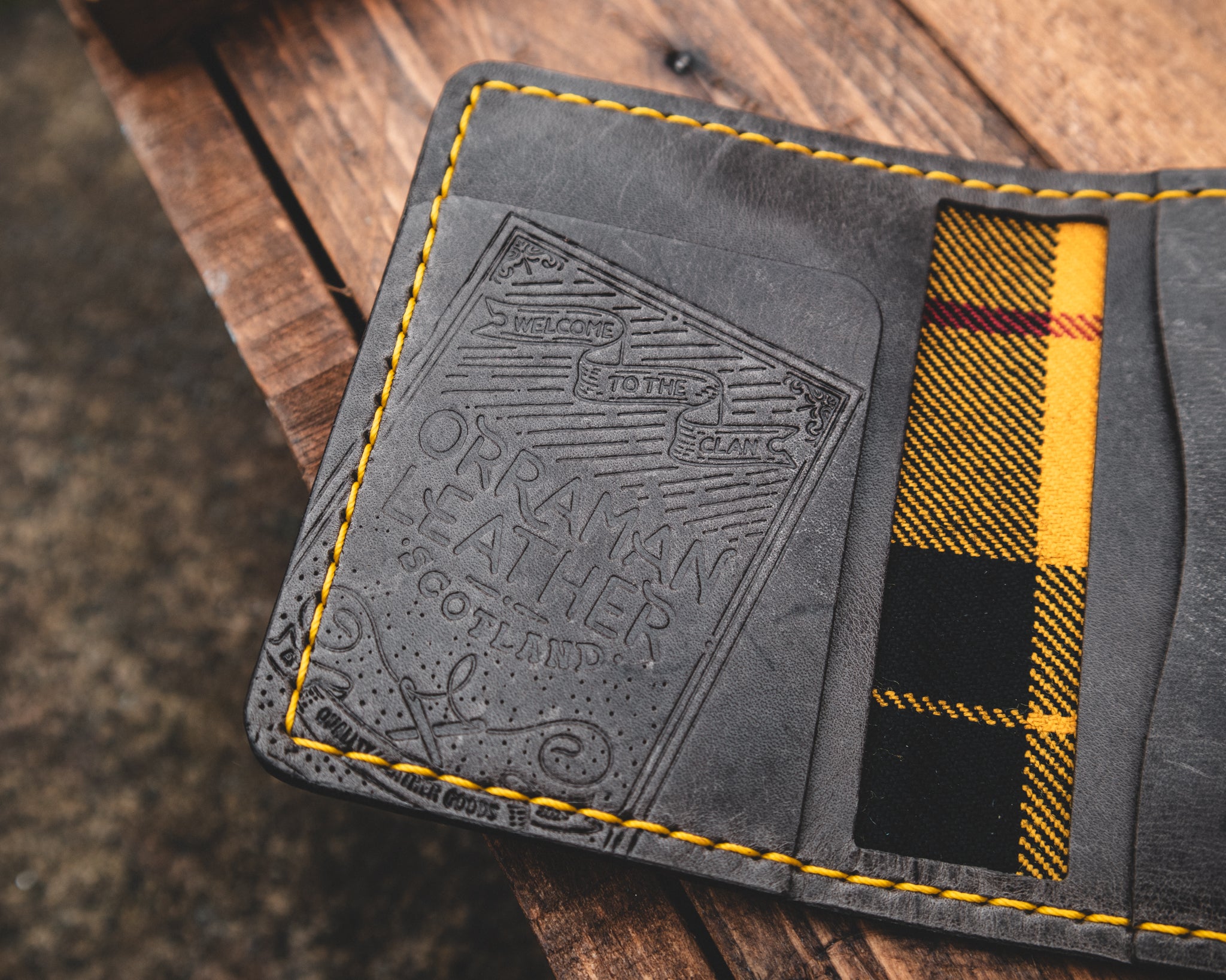 The Nevis Wallet - Timber Wolf and Macleod Dress Tartan