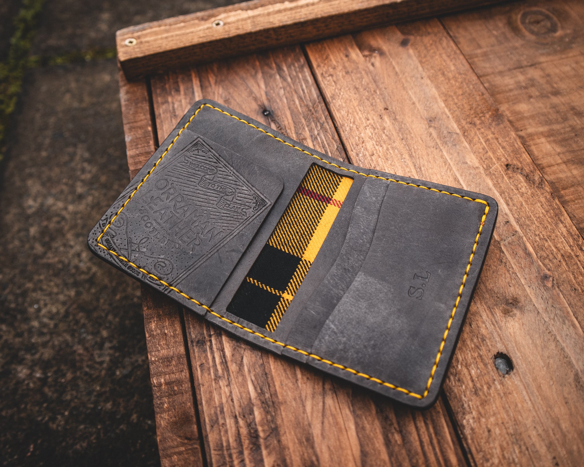 The Nevis Wallet - Timber Wolf and Macleod Dress Tartan