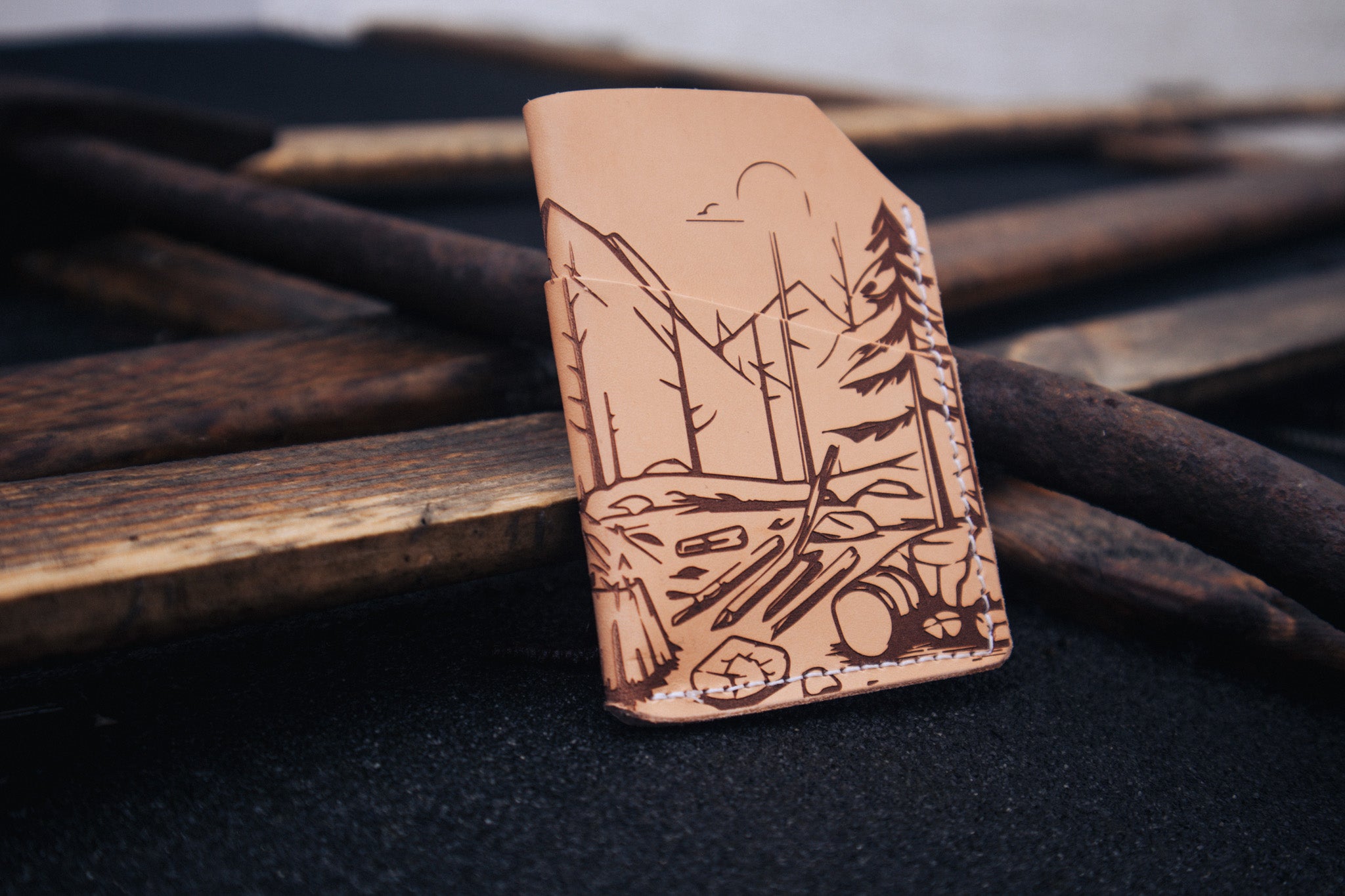 Natural Buttero Wallet in Custom Art