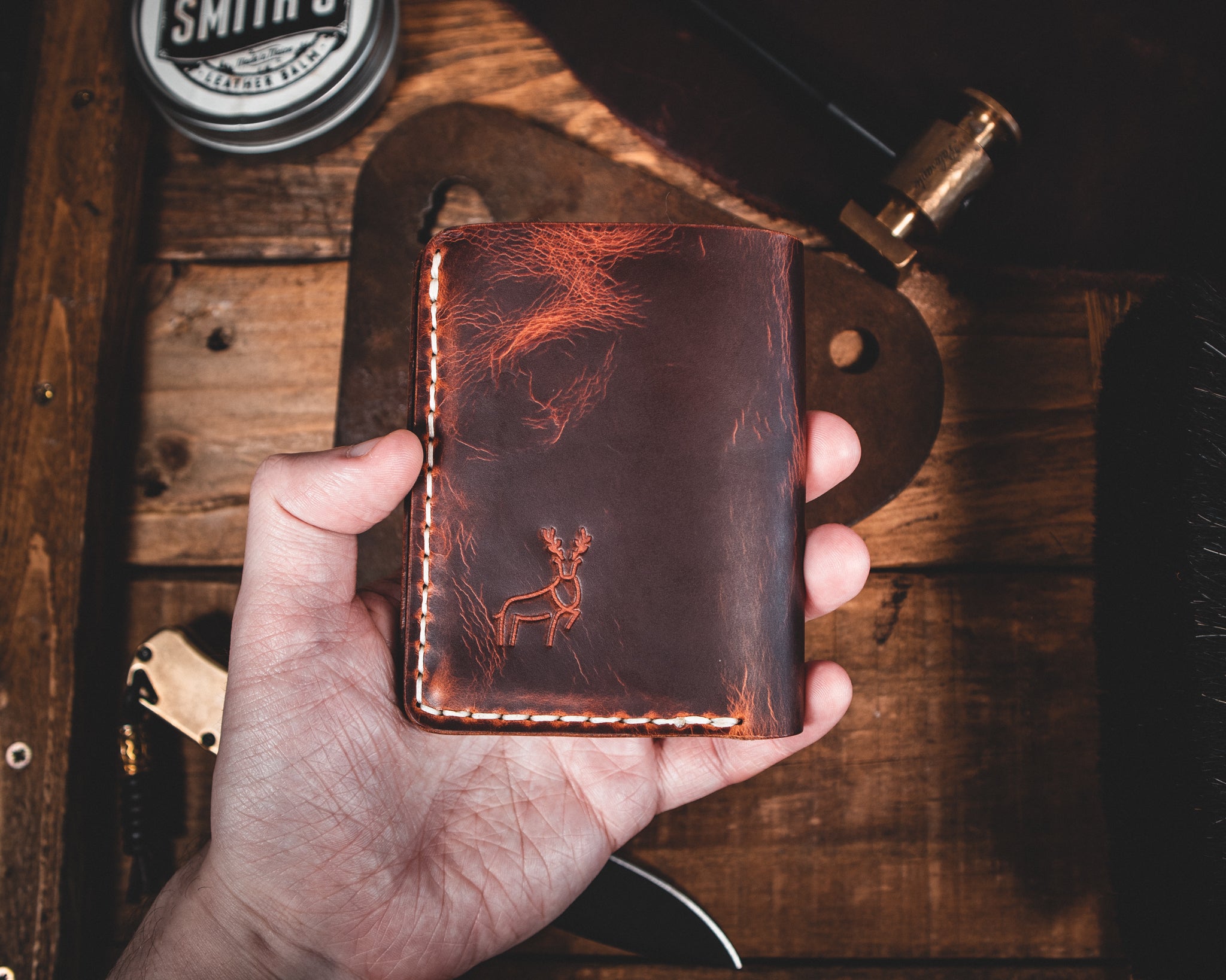 The Chieftain Wallet, Handmade online Leather Bifold Wallet