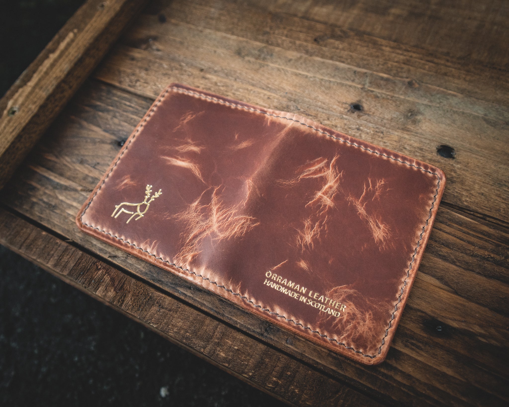 The Nevis Leather Wallet Lined with Handmade Tartan!