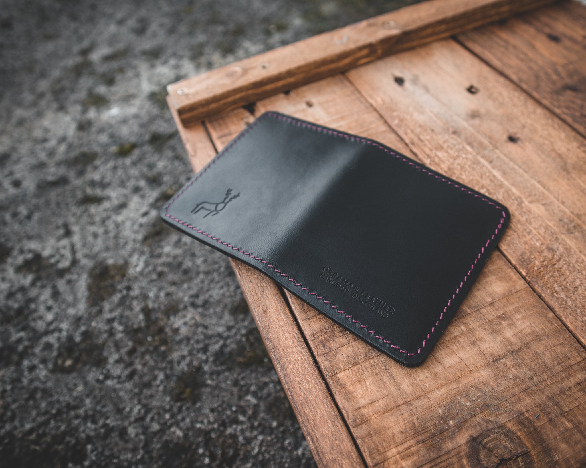 The Nevis Leather Wallet Lined with Handmade Tartan!